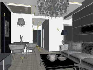 modern fashion parlour restaurant 1820 Model 3D
