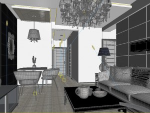 modern fashion parlour restaurant 1820 Model 3D