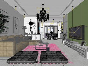modern style living room 1821 3D Модель