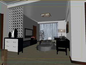 modern style living room 1821 3D Модель