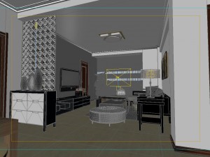 modern style living room 1821 3D Модель