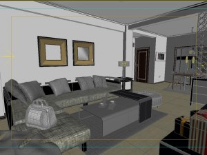 modern style living room 1821 3D Модель