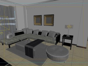 modern style living room 1821 3D Модель