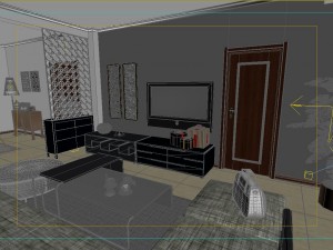modern style living room 1821 3D Модель