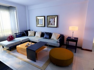 modern style living room 1824 3D Model