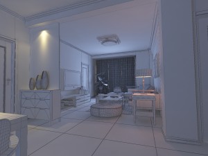 modern style living room 1824 3D Model