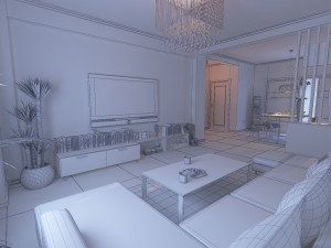 modern style living room 1825 3D 모델
