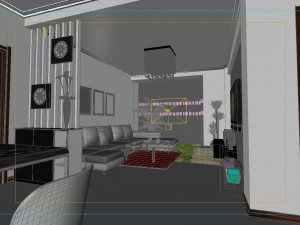 modern style living room 1825 3D 모델