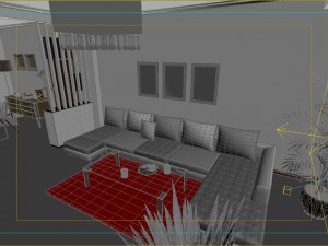 modern style living room 1825 3D 모델