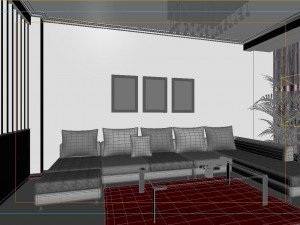modern style living room 1825 3D 모델