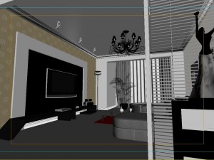 modern style living room 1826 3D Model