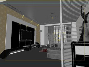modern style living room 1826 3D Model