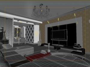 modern style living room 1826 3D Model