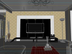 modern style living room 1826 3D Model