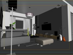 modern style living room 1827 Modèle 3D