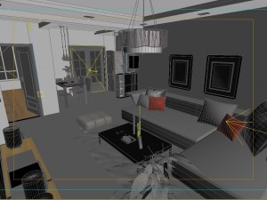modern style living room 1827 Modèle 3D