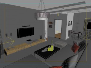 modern style living room 1827 Modèle 3D