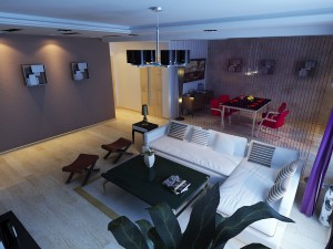modern style living room restaurant 1828 3D-Modell