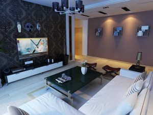 modern style living room restaurant 1828 3D-Modell