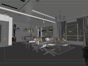 modern style living room restaurant 1828 3D-Modell
