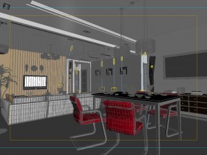 modern style living room restaurant 1828 3D-Modell