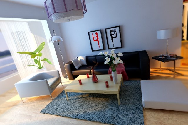 modern style living room 1829 3D Model .c4d .max .obj .3ds .fbx .stl .blend