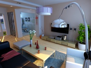 modern style living room 1829 3D Model