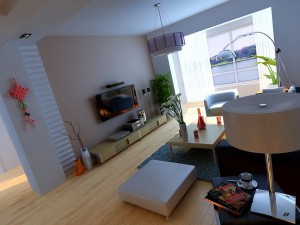 modern style living room 1829 3D Model