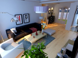 modern style living room 1829 3D Model