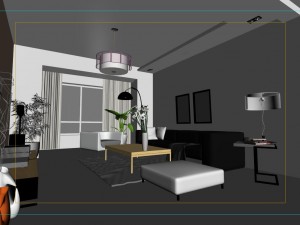 modern style living room 1829 3D Model