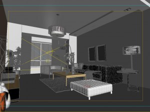 modern style living room 1829 3D Model