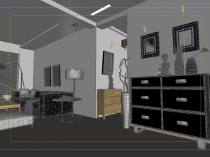 modern style living room 1829 3D Model