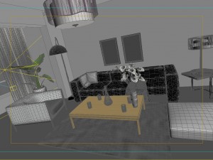 modern style living room 1829 3D Model