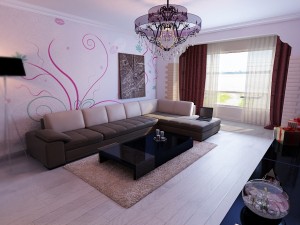modern style living room 1831 3D Model