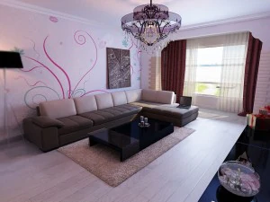 modern style living room 1831 3D Model