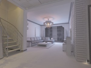 modern style living room 1831 3D Model