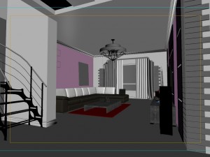 modern style living room 1831 3D Model