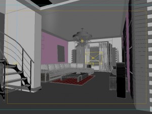 modern style living room 1831 3D Model