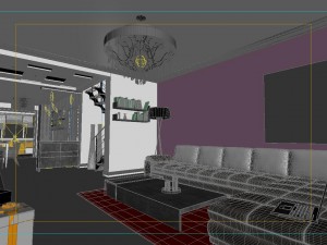 modern style living room 1831 3D Model