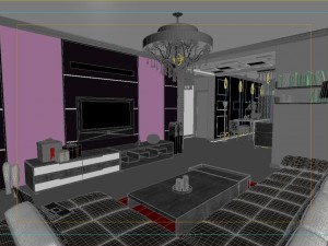 modern style living room 1831 3D Model