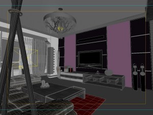modern style living room 1831 3D Model
