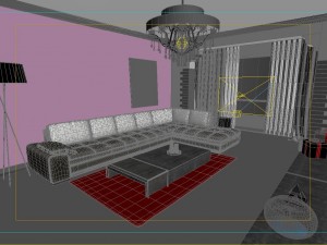 modern style living room 1831 3D Model