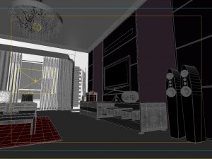 modern style living room 1831 3D Model