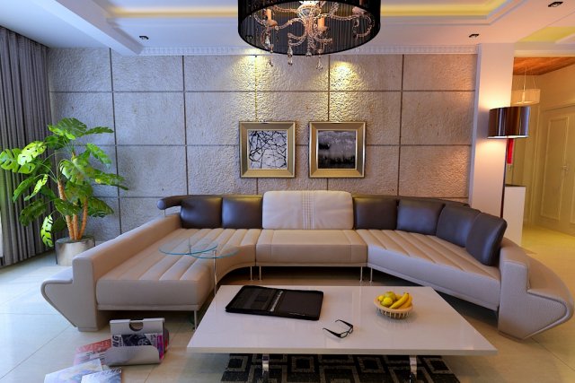 modern style living room 1832 3D 모델 .c4d .max .obj .3ds .fbx .stl .blend 