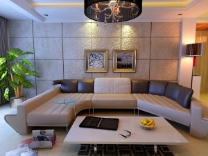 modern style living room 1832 Model 3D
