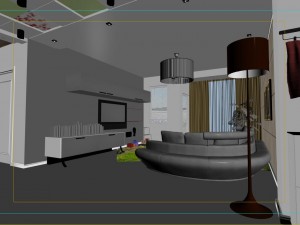 modern style living room 1832 3D 모델