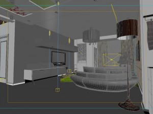 modern style living room 1832 3D 모델