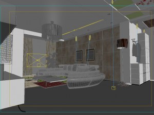 modern style living room 1832 3D 모델