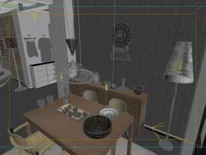 modern style living room 1832 3D 모델