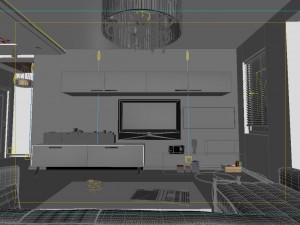 modern style living room 1832 3D 모델